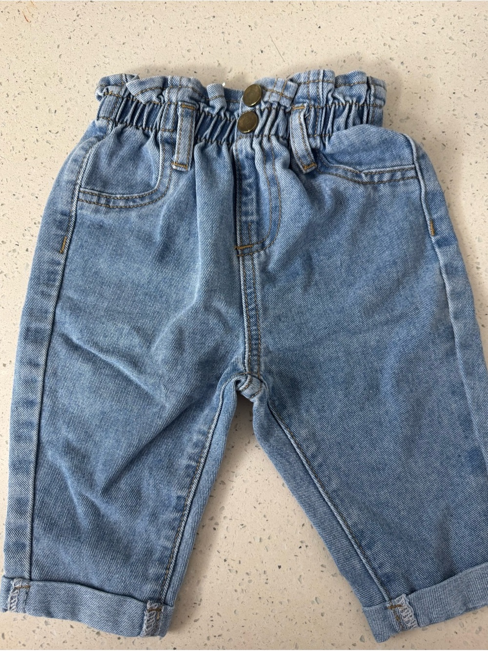 Light Wash Kids Denim Paperbag Waist Jeans — NEVER USED